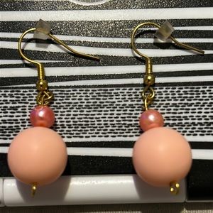 Homemade Peach Bubble Earrings